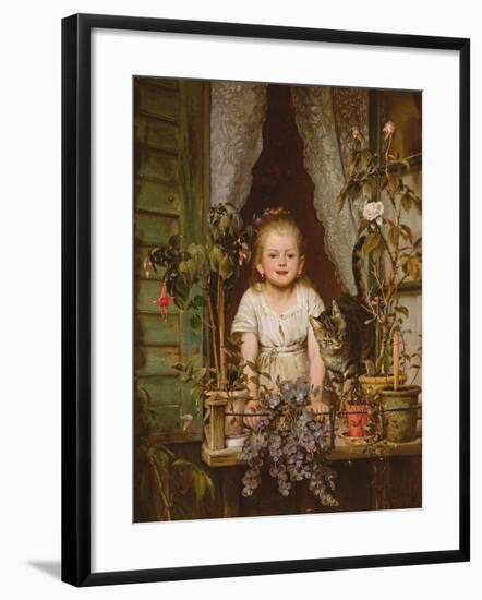 A Girl at a Window-Wilhelm Schutze-Framed Giclee Print