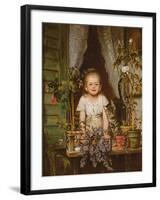 A Girl at a Window-Wilhelm Schutze-Framed Giclee Print