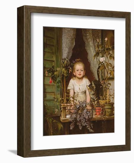 A Girl at a Window-Wilhelm Schutze-Framed Giclee Print