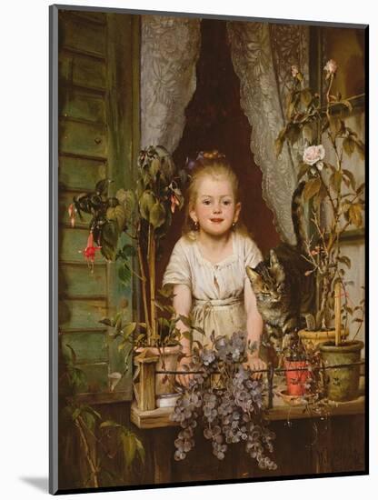 A Girl at a Window-Wilhelm Schutze-Mounted Giclee Print