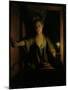 A Girl at the Window (Oil on Board)-Godfried Schalcken-Mounted Giclee Print