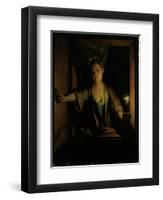 A Girl at the Window (Oil on Board)-Godfried Schalcken-Framed Giclee Print