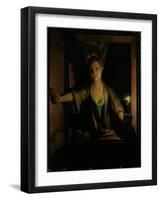 A Girl at the Window (Oil on Board)-Godfried Schalcken-Framed Giclee Print