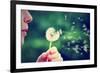 A Girl Blowing on a Dandelion-graphicphoto-Framed Photographic Print