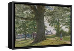 A Girl by a Beech Tree in a Landscape-George Price Boyce-Framed Stretched Canvas