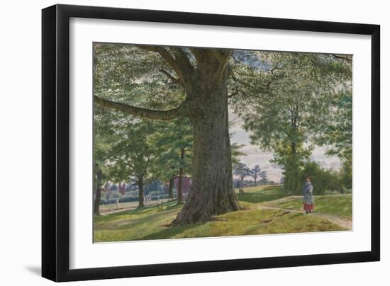 A Girl by a Beech Tree in a Landscape-George Price Boyce-Framed Giclee Print