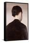 A Girl from Behind, Half Length, circa 1884-Vilhelm Hammershoi-Framed Stretched Canvas