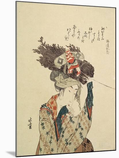 A Girl from Ohara, 1806-1815-Katsushika Hokusai-Mounted Giclee Print