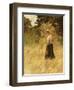 A Girl Harvesting Hay-Eugene Leon Labitte-Framed Giclee Print