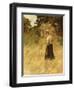 A Girl Harvesting Hay-Eugene Leon Labitte-Framed Giclee Print