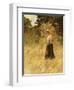 A Girl Harvesting Hay-Eugene Leon Labitte-Framed Giclee Print
