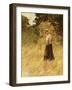 A Girl Harvesting Hay-Eugene Leon Labitte-Framed Giclee Print