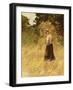 A Girl Harvesting Hay-Eugene Leon Labitte-Framed Giclee Print