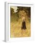 A Girl Harvesting Hay-Eugene Leon Labitte-Framed Giclee Print