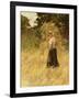 A Girl Harvesting Hay-Eugene Leon Labitte-Framed Giclee Print