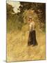 A Girl Harvesting Hay-Eugene Leon Labitte-Mounted Giclee Print