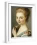 A Girl in a Blue Dress with a Pink Ribbon-Carle van Loo-Framed Giclee Print