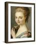 A Girl in a Blue Dress with a Pink Ribbon-Carle van Loo-Framed Giclee Print