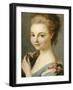 A Girl in a Blue Dress with a Pink Ribbon-Carle van Loo-Framed Giclee Print