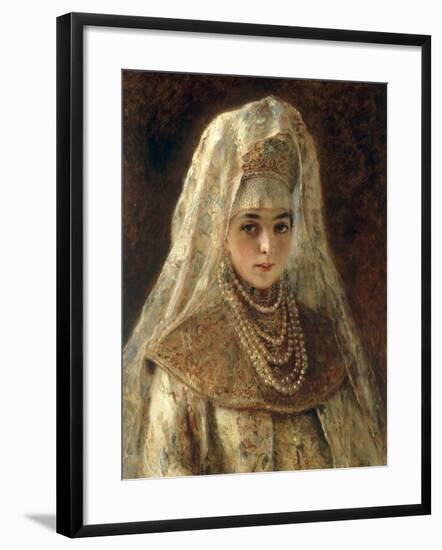 A Girl in a Boyar Costume-Konstantin Egorovich Makovsky-Framed Giclee Print