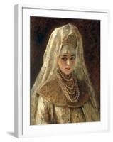 A Girl in a Boyar Costume-Konstantin Egorovich Makovsky-Framed Giclee Print