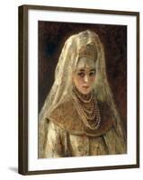 A Girl in a Boyar Costume-Konstantin Egorovich Makovsky-Framed Giclee Print