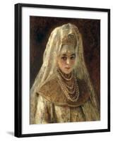 A Girl in a Boyar Costume-Konstantin Egorovich Makovsky-Framed Giclee Print