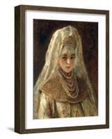 A Girl in a Boyar Costume-Konstantin Egorovich Makovsky-Framed Giclee Print