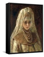 A Girl in a Boyar Costume-Konstantin Egorovich Makovsky-Framed Stretched Canvas