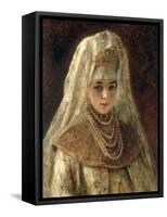 A Girl in a Boyar Costume-Konstantin Egorovich Makovsky-Framed Stretched Canvas