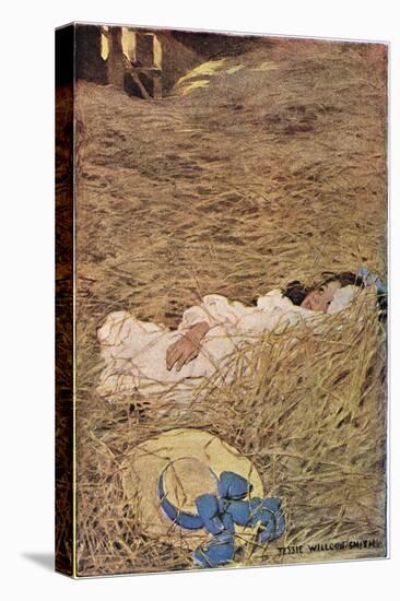 A Girl in a Hayloft, from 'A Child's Garden of Verses' by Robert Louis Stevenson, Published 1885-Jessie Willcox-Smith-Stretched Canvas