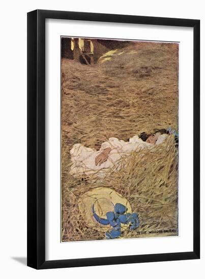 A Girl in a Hayloft, from 'A Child's Garden of Verses' by Robert Louis Stevenson, Published 1885-Jessie Willcox-Smith-Framed Premium Giclee Print