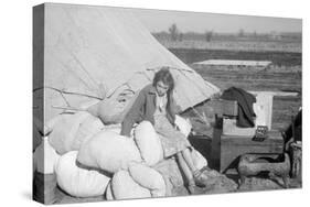 A girl in the camp for white flood refugees at Forrest City, Arkansas, 1937-Walker Evans-Stretched Canvas