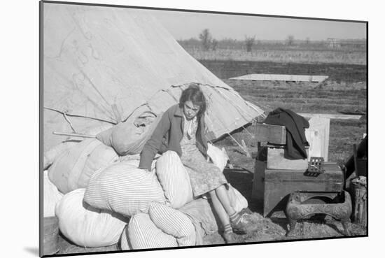 A girl in the camp for white flood refugees at Forrest City, Arkansas, 1937-Walker Evans-Mounted Photographic Print