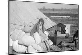 A girl in the camp for white flood refugees at Forrest City, Arkansas, 1937-Walker Evans-Mounted Photographic Print