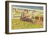 A Girl Knitting, 1888-Giovanni Segantini-Framed Giclee Print