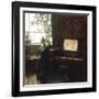 A Girl Knitting by the Window-Carl Holsoe-Framed Giclee Print
