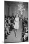 A Girl Modeling in a Dress with a Ribbon at Palazzo Pitti-null-Mounted Photographic Print