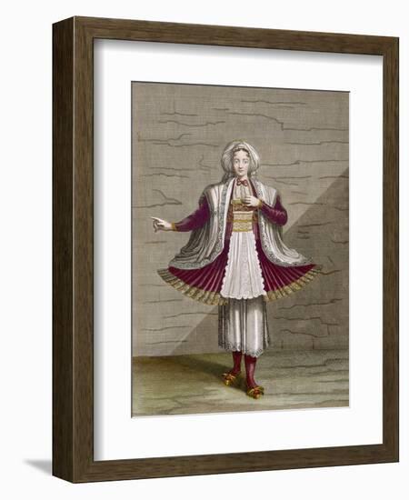 A Girl of Naxos, Plate 71-Jean Baptiste Vanmour-Framed Premium Giclee Print