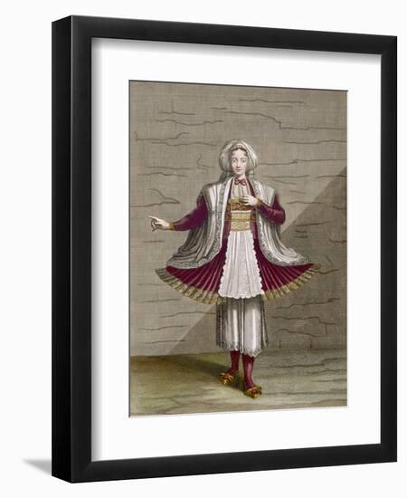 A Girl of Naxos, Plate 71-Jean Baptiste Vanmour-Framed Premium Giclee Print