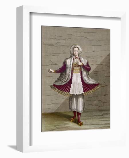 A Girl of Naxos, Plate 71-Jean Baptiste Vanmour-Framed Premium Giclee Print