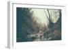 A Girl on a Boulder with Back to Camera-Clive Nolan-Framed Photographic Print