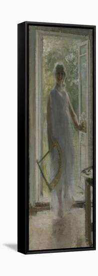 A Girl on the Doorstep-Konstantin Alexeyevich Korovin-Framed Stretched Canvas