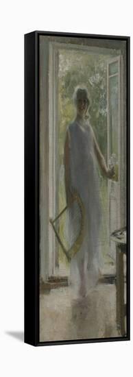 A Girl on the Doorstep-Konstantin Alexeyevich Korovin-Framed Stretched Canvas