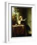 A Girl Reading; Das Lesende Madchen, 1871-Johann Georg Meyer-Framed Giclee Print