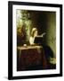 A Girl Reading; Das Lesende Madchen, 1871-Johann Georg Meyer-Framed Giclee Print