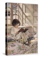 A Girl Reading, from 'A Child's Garden of Verses' by Robert Louis Stevenson, Published 1885-Jessie Willcox-Smith-Stretched Canvas
