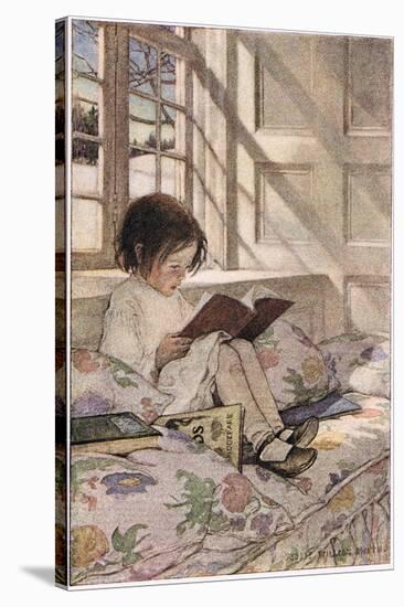 A Girl Reading, from 'A Child's Garden of Verses' by Robert Louis Stevenson, Published 1885-Jessie Willcox-Smith-Stretched Canvas