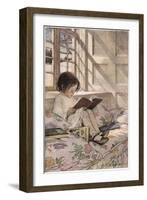 A Girl Reading, from 'A Child's Garden of Verses' by Robert Louis Stevenson, Published 1885-Jessie Willcox-Smith-Framed Premium Giclee Print