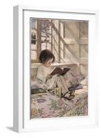 A Girl Reading, from 'A Child's Garden of Verses' by Robert Louis Stevenson, Published 1885-Jessie Willcox-Smith-Framed Giclee Print